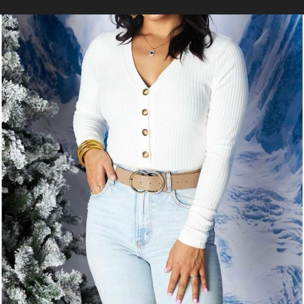Buddy Love Size XS Holly Long Sleeve Button Up Bodysuit NWT - Picture 3 of 8